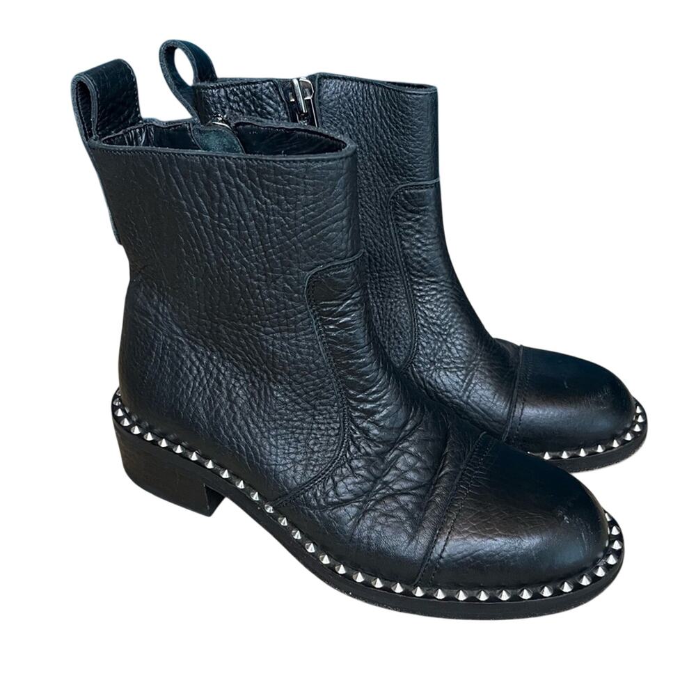 Zadig & Voltaire Empress Clous Studded Black Leather Boots Size 37 Grunge Punk